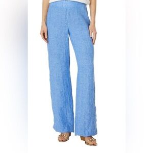 Lilly Pulitzer Deri Linen Palazzo Pants Resort White L NWT Pull On BEACH PANT